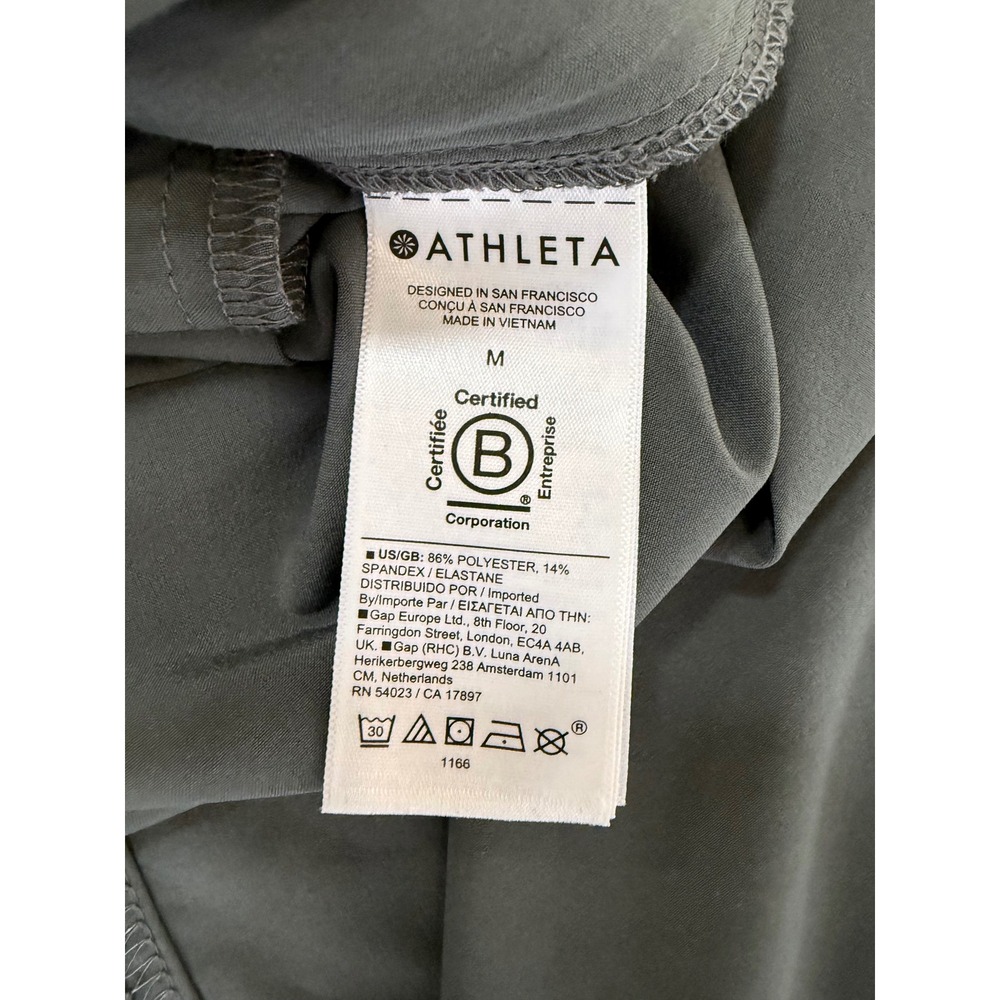 Athleta Savannah Sage Green Midi Skirt Zipper Pockets Side Slit Size Medium #94 - Picture 9 of 11